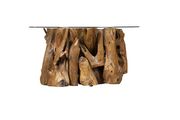 Rustic teak root / glass top coffee table by Coaster additional picture 3