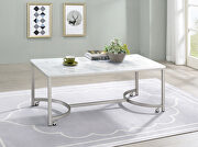 Sturdy steel base electroplated in a satin nickel finish coffee table by Coaster additional picture 2