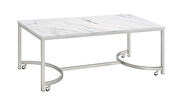 Sturdy steel base electroplated in a satin nickel finish coffee table by Coaster additional picture 4