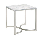 Sturdy steel base electroplated in a satin nickel finish end table by Coaster additional picture 3