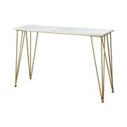 White / polished brass / marble top coffee table by Coaster additional picture 2