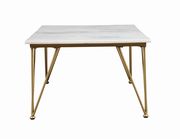 White / polished brass / marble top coffee table by Coaster additional picture 3