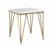 White / polished brass / marble top coffee table by Coaster additional picture 7