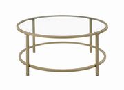 3 pc set in brass finish / glass top by Coaster additional picture 3