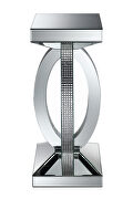 Contemporary silver mirrored side table additional photo 2 of 2