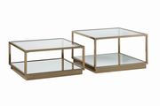 2 pc rose brass coffee table + end table set by Coaster additional picture 2