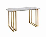 Italian white marble top / gold legs coffee table by Coaster additional picture 2