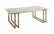Italian white marble top / gold legs coffee table by Coaster additional picture 3