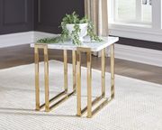 Italian white marble top / gold legs coffee table by Coaster additional picture 7