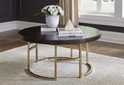 Rose brass / americano circular top coffee table by Coaster additional picture 4