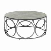 Beige printed marble circle glass top coffee table by Coaster additional picture 5