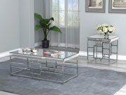 Mirrored / chromed contemporary end table by Coaster additional picture 2