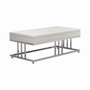 White / chrome coffee table w/ drawers by Coaster additional picture 2