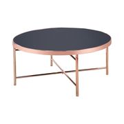 Rose gold / black glass top coffee table by Coaster additional picture 2