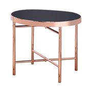 Rose gold / black glass top coffee table by Coaster additional picture 3