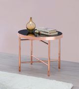 Rose gold / black glass top coffee table by Coaster additional picture 5
