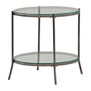 Round glass top and shelf design accented end table by Coaster additional picture 2