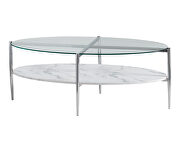 Tempered glass top supported with an x base coffee table by Coaster additional picture 3
