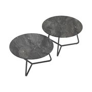 2pcs casual style gray round coffee table set by Coaster additional picture 2
