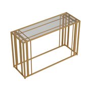 Glass top / brass metal legs coffee table by Coaster additional picture 2