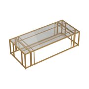 Glass top / brass metal legs coffee table by Coaster additional picture 5