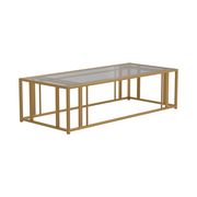 Glass top / brass metal legs coffee table by Coaster additional picture 8