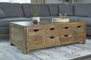 Coffee table w/ drawers in natural sheesham wood by Coaster additional picture 2