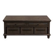 Weathered burnish brown coffee table w/ drawers by Coaster additional picture 3