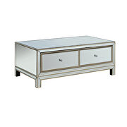 Coffee table mirrored drawers framed with a soft champagne gold finish by Coaster additional picture 8