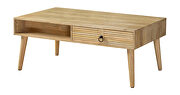 Natural finish solid mango rectangular coffee table by Coaster additional picture 2