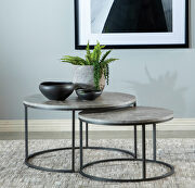 Powder coated base in a gunmetal finish 2 pc nesting coffee table by Coaster additional picture 3