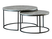 Powder coated base in a gunmetal finish 2 pc nesting coffee table by Coaster additional picture 4
