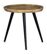 Natural finish top and black legs round end table by Coaster additional picture 2