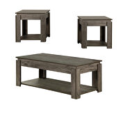 Weathered gray finish 3-piece occasional set with open shelves by Coaster additional picture 2