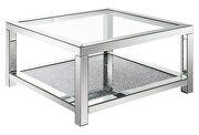 Clear glass top square design coffee table by Coaster additional picture 2