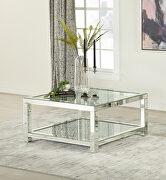 Clear glass top square design coffee table by Coaster additional picture 4