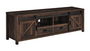 Dark pine finish rectangular TV console with 2 sliding doors by Coaster additional picture 2