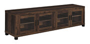 Dark pine finish rectangular TV console with glass doors by Coaster additional picture 2