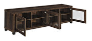 Dark pine finish rectangular TV console with glass doors by Coaster additional picture 3