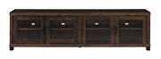 Dark pine finish rectangular TV console with glass doors by Coaster additional picture 4