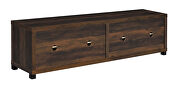 Dark pine finish rectangular TV console with glass doors by Coaster additional picture 6