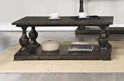 Coffee finish rectangular coffee table with turned legs and floor shelf by Coaster additional picture 6