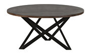 Smokey gray finish top and black legs round coffee table by Coaster additional picture 2