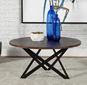 Smokey gray finish top and black legs round coffee table by Coaster additional picture 3