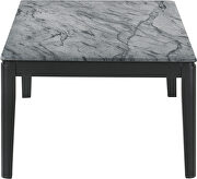 Faux gray marble top and black legs rectangular coffee table by Coaster additional picture 2