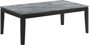 Faux gray marble top and black legs rectangular coffee table by Coaster additional picture 4