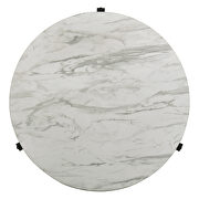 Faux white marble top and black legs round coffee table by Coaster additional picture 3