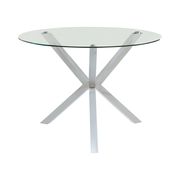 Modern dining table w/ roung glass top additional photo 3 of 2