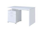 Contemporary white executive desk additional photo 4 of 5