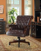 Transitional dark brown office chair additional photo 3 of 2